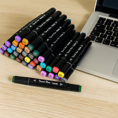 Professional art markers with soft brush and fine tips