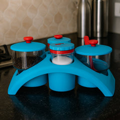 Durable Plastic Kitchen Condiment Storage Set