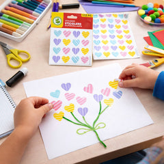 Assorted heart decorative stickers close-up