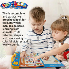 Side view of the musical learning book with touch buttons
