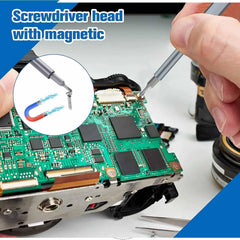 Magnetic handle and screwdriver bits from 24-in-1 precision set