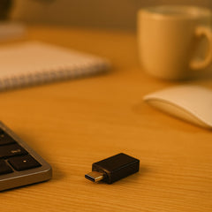 OTG USB adapter shown plugged in device