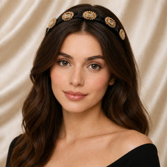 designer gold embellished headband