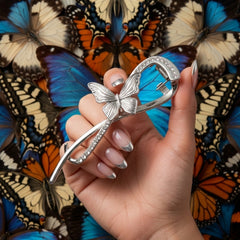 Elegant butterfly hair barrette accessory
