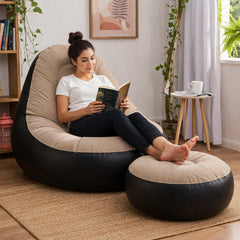 Inflatable Air Sofa Chair Set (1 Set, 100x100x73 + 55x55x30 Cm)