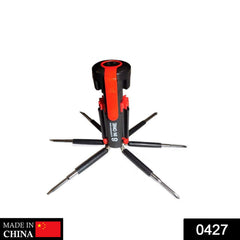 Screwdriver kit with integrated LED light for dark spaces