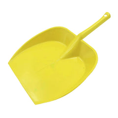 Long handle dustpan hanging on a wall hook