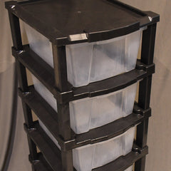 Crystal clear stack cabinet for storage