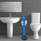 Toilet plunger with ergonomic handle & strong suction