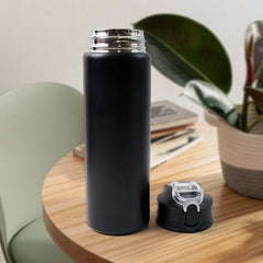 Premium matte black finish stainless steel water bottle