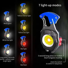 Multi-functional LED keychain flashlight with USB charging