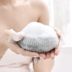 Close-up of soft bath sponge texture
