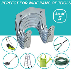 Single heavy-duty tool hanger hook with mounting screws