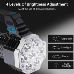 Versatile glow from multi-mode portable flashlight for outdoor use
