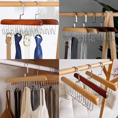 8-hooks wooden hanger rotating hooks for versatile use