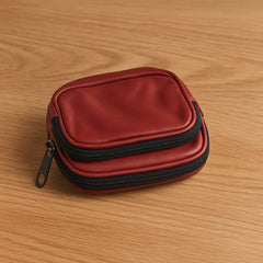 Premium Leather Zippered Card Holder & Accessories Case