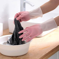 Close-up of textured rubber gloves palm