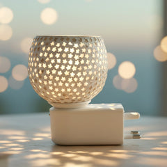 Close-up of star-cut glass pattern on Kapoor Dani diffuser