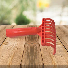 Durable plastic hand rake for soil & leaves