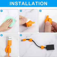 Tangerine-colored hand grip clip attached to wall