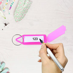 Keychain tag showing writable ID label