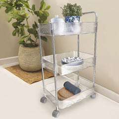 Apex Sapphire 3-Layer Multipurpose Storage Trolley with Wheels