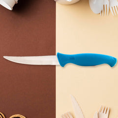 Durable stainless steel kitchen knife close-up