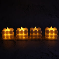 Decorative LED Bubble Candles (4 Pc / Set)