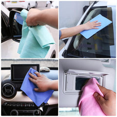 Magic Cleaning Towel wiping a sparkling clean glass surface