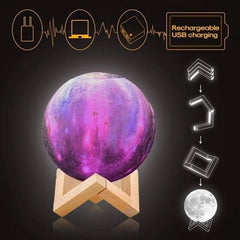 Moon Lamp & Aroma Diffuser on a wooden surface with a plant