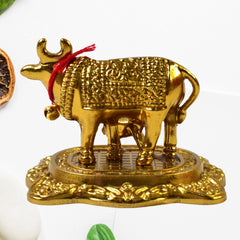 Go Shakti Golden Kamdhenu Cow Statue
