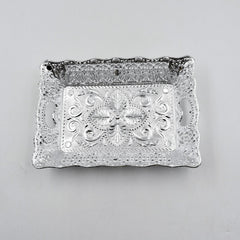 Decorative serving tray displayed on dining table