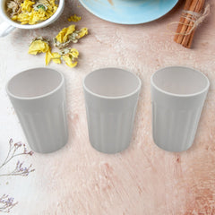 Side view of plastic coffee and tea cup