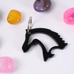 Bronze finish horse face keychain accessory