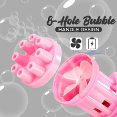 Bubble Gun blowing bubbles outdoors