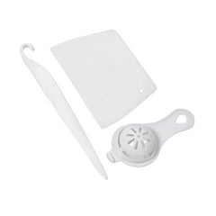Essential 3-piece silicone cake decorating brushes set on white background