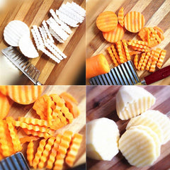 DeoDap Stainless Steel Crinkle Cutter Knife for Salad - scale and size reference