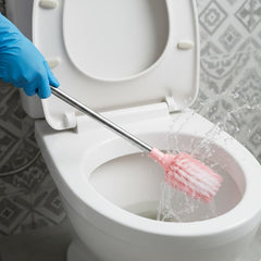 Side view of DeoDap long handle toilet cleaning brush