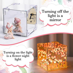 Close-up of tulip LED decorative night lamp details