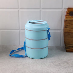 Stackable 3 Layer Lunch Box Set open