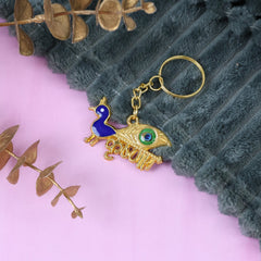 Krishna Peacock keychain showing detailed craftsmanship