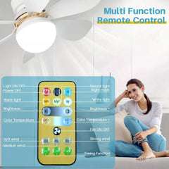 LED ceiling fan with remote control device