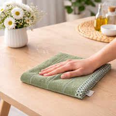 Soft cotton cleaning cloth on white background