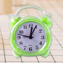 Table clock with clear white dial and black numerals