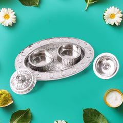 Puja thali haldi kumkum dish