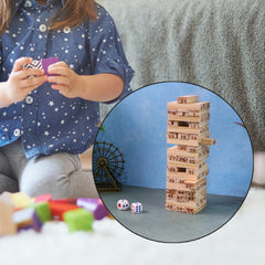 Close up of wooden blocks and dice