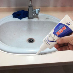 Close-up of waterproof tile sealant applied to grout gap