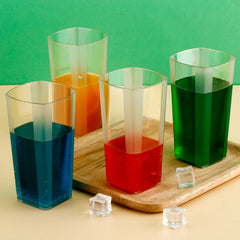 Side view of transparent plastic wine tumbler