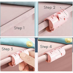 Close-up of snap grip on quilt corner