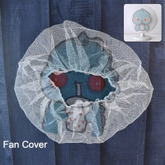 Snug fit fabric mesh fan cover on fan blade